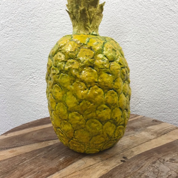 Vintage l 50s 60s Novelty Kitsch Tiki Hawaiian Paper Mache Pineapple Fruit Decor - Picture 3 of 14
